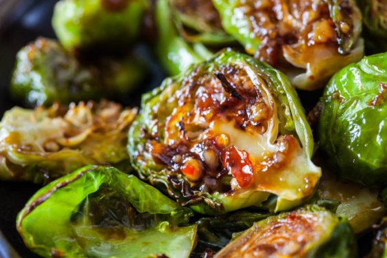 Sweet Thai Chili Roasted Brussels Sprouts